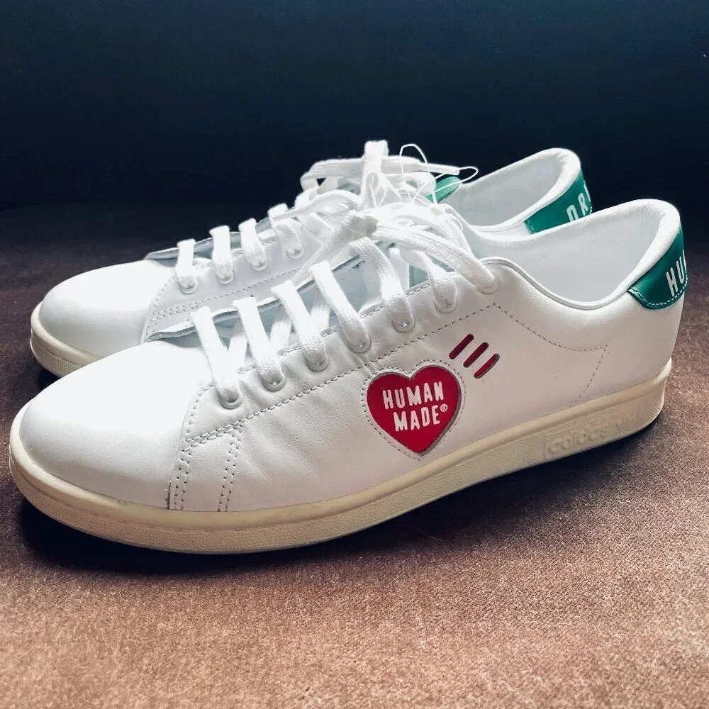 Adidas Stan Smith Human Made Athletic Tennis Shoe White Trainer Mens 9.5 RARE SZ